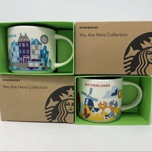 🆕 Starbucks You Are Here Mugs Set of 2 RARE Dutch